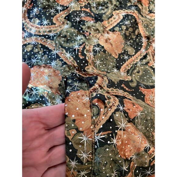 Chili Pepper Reversible Jacket Leaf Sparkle Pattern Windbreaker Zips Medium - Picture 10 of 14